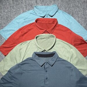 Lot of 4 Lululemon Polo Shirts Short Sleeve Small Mens Grey Blue Green Golf